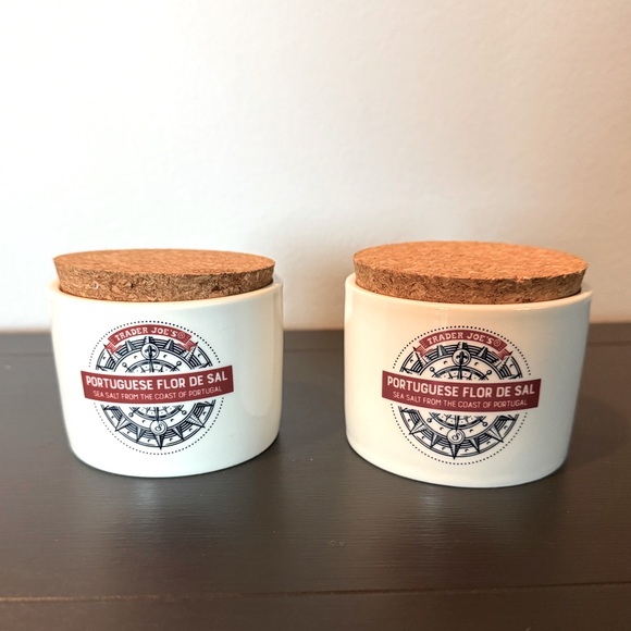 Trader Joe Other - Two Ceramic Salt Jar with Cork Lid